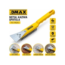 12 Adet 2ın1 Çelik Tel Fırça - Metal Kazıma Spatula 270mm 5468