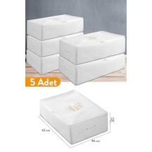 Serstil 5 Adet - Büyük Boy Baza Altı Beyaz Hurç 62 X 46 X 22 Cm