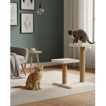 Reyo Pet Çift Stepli Kedi Tırmalama Beyaz