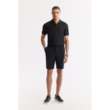 Avva Erkek Siyah Beli Lastikli Bi-stretch Teknik Kumaş Relaxed Fit Şort A51y3712