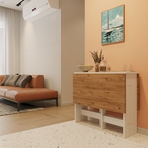 Pratik Katlanır Mutfak Yemek Çalışma Masası - 6 Kişilik - %100mdf