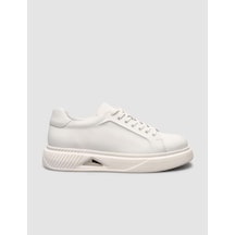 %100 Nubuk Deri Beyaz Erkek Sneaker Beyaz