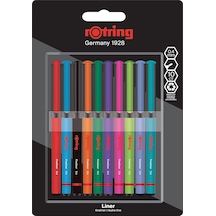 Fineliner, İnce Keçe Uçlu Kalem 0.4 Mm, 10'lu Paket, Karışık Renkler