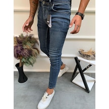 Erkek Kahve Tint Tırnaklı Skinny Fit Jeans