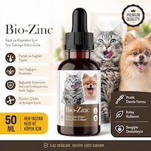 Bio-zinc Damla 50 Ml Kedi Ve Köpekler İçin Biyotin Çinko Kolajen Sıvı Takviye Edici Gıda