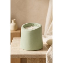 Kafna Matcha Kokulu Dekoratif Beton Mum - %100 Soya Wax Yeşil Mint Yeşili