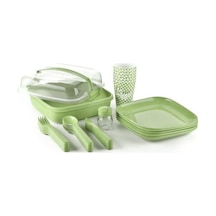 Cosiness Piknik Seti -32 Parça İç İçe Geçebilen Çatal + Kaşık + Bıçaklı Yeşil