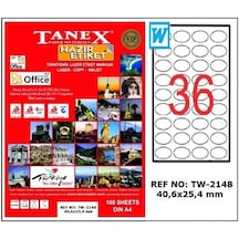 Tanex Laser Etiket 100 Yp 40X25 Mm Laser-Copy-Inkjet  Tw-2148