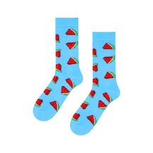 Carnaval Socks Unisex Mavi Karpuz Yaz Renkli Çorap Çok Renkli
