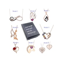 Anneler Günü Özel Seçenekli 925 Ayar Gümüş Zirkon Taşlı Kolye Gümüş