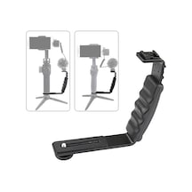 Geeksen "l Şekilli El Tipi Gimbal Aksesuarı - 2 Hot Shoe Yuvalı, Mikrofon Ve Işık İçin Djı Osmo Uyumlu"