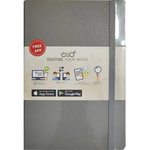 O2o Sert Kapak Lastikli Defter 14x21 Cm 88 Yp Çizgili Gri Gri