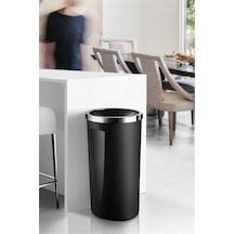 Lenox 35 Lt Döner Kapaklı Banyo Mutfak Ofis Çöp Kovası - Siyah -7393