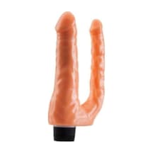 Erofoni Yeni Nesil 18 ve 14 CM Çift Taraflı Titreşimli Ultra Süper Realistik İkili Çatal Vibratör Penis