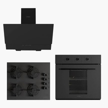 Luxell Prime Glass B66-SF3 + LX-40 TAHDF + DA6-835 Siyah Ankastre Set