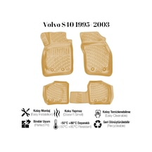 Volvo S40 1995 1996 1997 1998 1999 200 2001 2002 2003 İle Uyumlu Araca Özel 3d Havuzlu Paspas Takımı A+ Kalite Bej Renk 1 Adet
