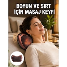 Isıtma Özellikli Derin Yoğurma Masaj Yastığı Priz & Çakmak Girişli Yeni Nesil Kahverengi