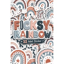 Gökkuşağı Sticker Seti - 24 Adet Etiket Çıkartma Çok Renkli