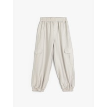 Koton Cep Detaylı Beli Lastikli Kargo Jogger Pantolon Gri 5wkg40082aw Gri