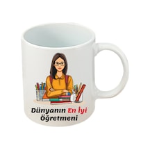 Öğretmene Özel Hediyelik Beyaz Kupa Bardak Öğretmenler Günü Hediyesi