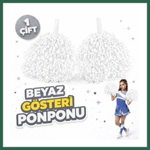 Bezos 1 Çift 2 Adet Beyaz Renk 23 Nisan 19 Mayıs 29 Ekim Okul Gösteri Ponponları Ekstra Dolgun Bzs01 Diğer