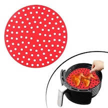 Renkli Isıya Dayanıklı Yıkanılabilir Silikon Fırın Ve Airfryer Yuvarlak Pişirme Matı 20 Cm 5615