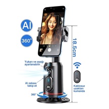 360 Yüz Takipli Rgb Işıklı Profesyonel Gimbal Tripod Telefon Sabitleyici Fotoğraf & Video