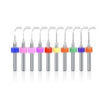 Koodmax 10 Adet 3d Yazıcı Micro Matkap Ucu Çelik Set 0.2-1.2mm Karbür Nozzle Temizleme İğnesi Kutulu