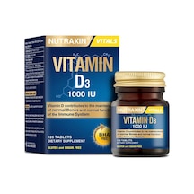 Nutraxin Vitals D3 Vitamin 1000 Iu 25 Mcg 120 Tablet Takviye Edici Gıda Sku: Zeus8690010385666