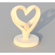 Sonsuz Aşk Tasarımlı Minimalist Kalp Figürü - 3d Baskı Modern Masaüstü Biblo