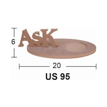 Ahşap Oval Aşk Bardak Altlığı 20X6Cm Us95