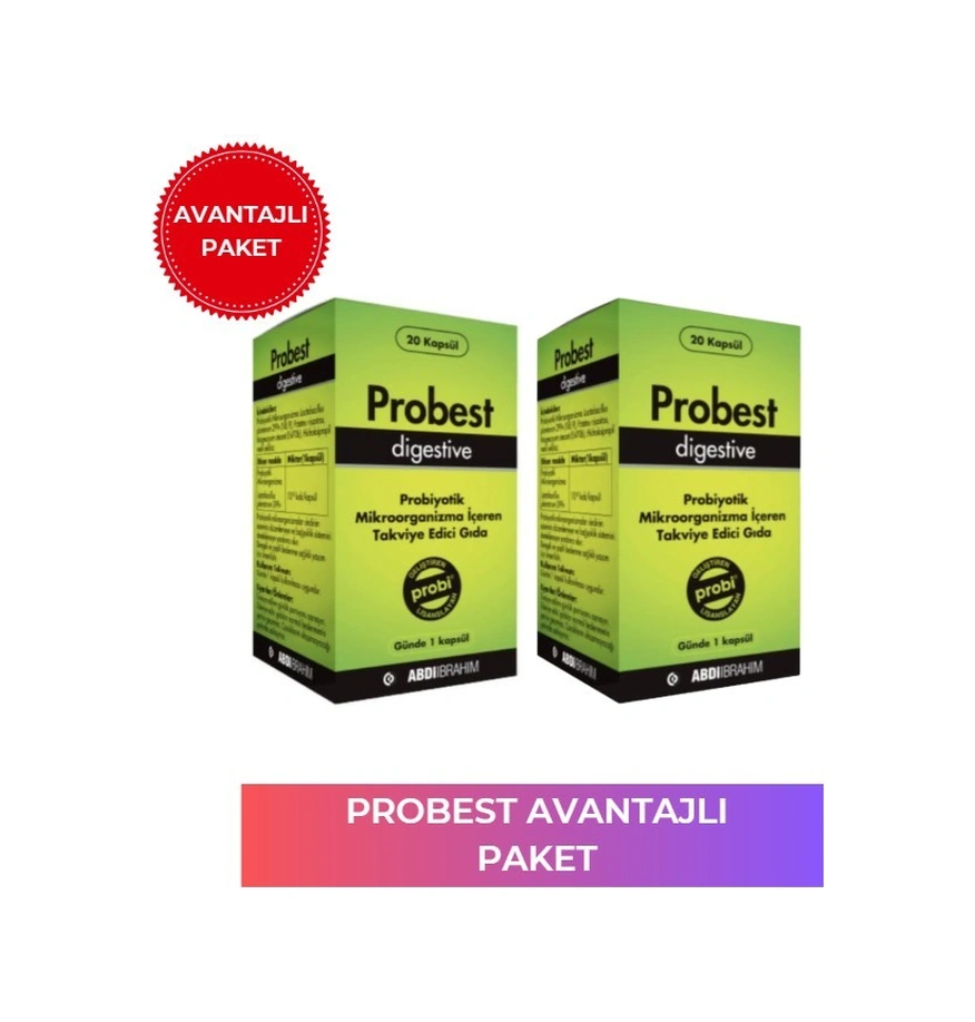 Probest Digestive Probiyotik 20 Kapsül 2 Adet - Avantajlı Paket