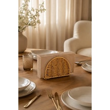 Porsima Dhz07304 Dekoratif Doğal Hasır Masa Üstü Havlu Kağıtlık Peçetelik 15x12x5,5cm