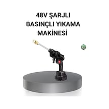 Kablosuz Basınçlı Yıkama Makinesi 48v Güçlü Motor, 2 Pil Ve Köpük Hazneli Çok Renkli