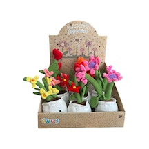 Saksıda Peluş Çiçek Oyuncak 30 Cm Solmayan Dekoratif Soft Çiçek Peluşu