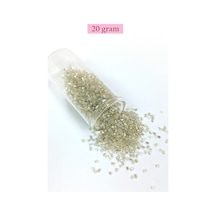 Kesme Cam Boncuk 2mm - 20 Gram - Şeffaf Gümüş -bnc330