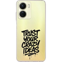 Vivo Y16 Uyumlu Crazy Trust Baskılı Silikon Kılıf Renkli