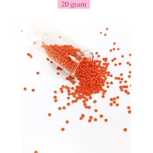 Tedar Dökme Cam Kum Boncuk 11/0 2 Mm - 20 Gram - Turuncu - Bnc013 Najmaddin (No:1) 8.5Cm X 10.5 Cm
