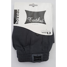 Erkek Füme Penye Düğmeli Boxer 5'li Paket Füme