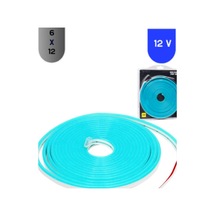 12 Volt 6x12 Mm Esnek Neon Led Turkuaz 5 Metre