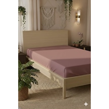 %100 Pamuk Ranforce Premium Tek Kişilik Plus Lastikli Çarşaf - Gü Gül Kurusu