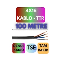 Öznur 4x16 Ttr Kablo Metre Seçenekli Siyah - 100 Metre
