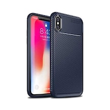 İphone Xs 6.5 İle Uyumlu Kılıf Lacivert Karbon Silikon Orijinal Esnek İnce Geliştirilmiş Dayanıklı Darbe Karşıtı Koruyucu Yeni Tasarım İphone Xs 6.5, Lacivert Sku: Zeusb0975glw2k