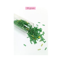 Uzun Boru Kesme Boncuk Çap 2mm Uzunluk 10 Mm - 20 Gram - Yeşil - Bnc256