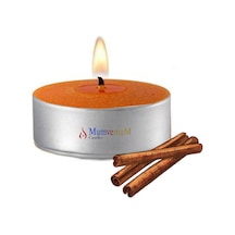 50 Li Tarçın Kokulu Kahve Rengi Tealight Mum