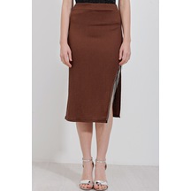 1890 Zincir Detaylı Etek - Kahverengi 1890bgd19-002-14621 001 1890 Zincir Detaylı Etek - Kahverengi 1890bgd19-002-14621 001