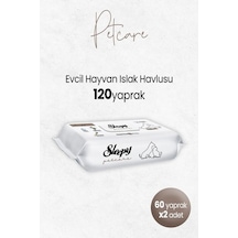 Sleepy Petcare Evcil Hayvan Islak Havlusu 2 x 60'lı 120 Yaprak