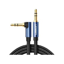 Lexroo 90 Derece L Tipi 3.5 Mm Aux Ses Kablosu Mavi 2 Metre Standart