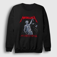 Presmono Unisex Lady Justice Metallica Sweatshirt Siyah