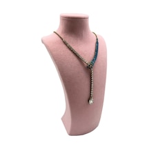 Süet Kumaş Pembe Renk 25/12 Cm Kolye Gerdanlık Zincir Takı Sergileme Mankeni Çok Renkli
